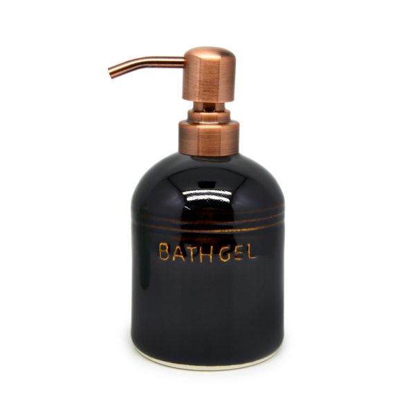 Dispenser S2 – Medium | Black Tenmoku | Bath gel | Bronze Pump