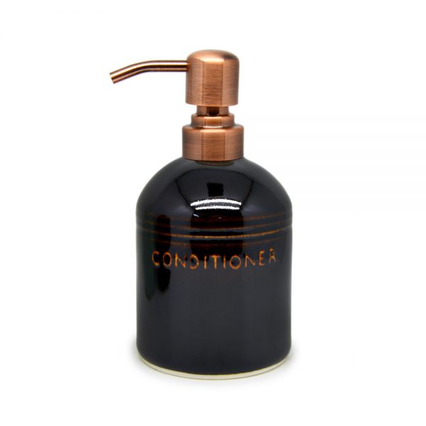 Dispenser S2 – Medium | Black Tenmoku | Conditioner | Bronze Pump