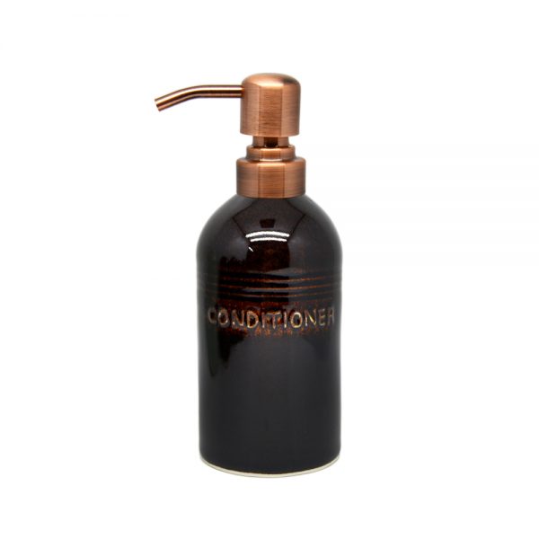 Dispenser S3 – Small | Black Tenmoku | Conditioner | Bronze Pump