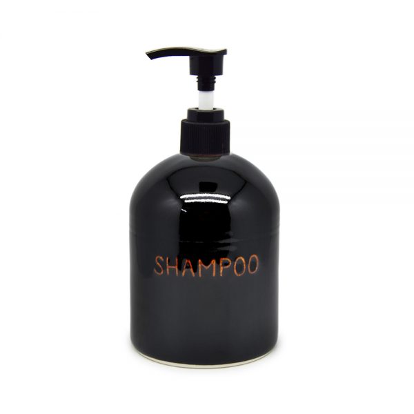 Dispenser S2 – Medium | Black Tenmoku | Shampoo | Plastic Pump