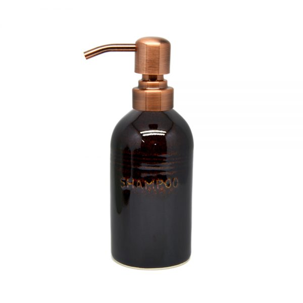 Dispenser S3 – Small | Black Tenmoku | Shampoo | Bronze Pump