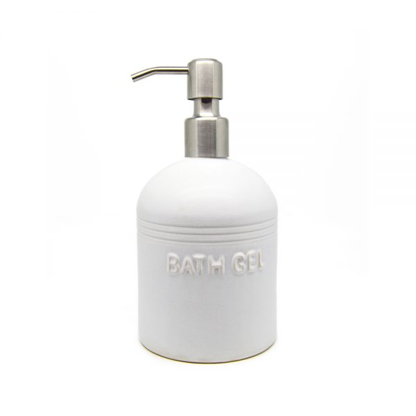 Dispenser S1 – Large | Off-White | Bath gel | Stainless Steel Pump