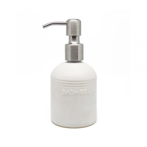 Dispenser S2 – Medium | Off-White | Bath gel | Stainless Steel Pump