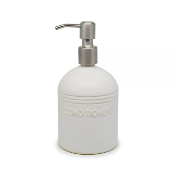 Dispenser S2 – Medium | Off-White | Conditioner | Stainless Steel Pump