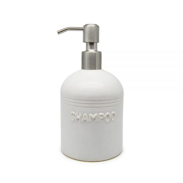 Dispenser S1 – Large | Off-White | Shampoo | Stainless Steel Pump