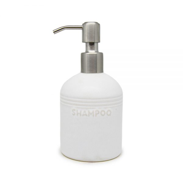 Dispenser S2 – Medium | Off-White | Shampoo | Stainless Steel Pump